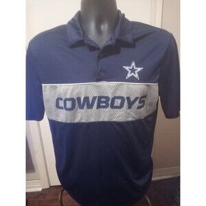 Dallas Cowboy's Shirt Team Apparel Mens Medium M Navy Logo Polo Short Sleeve
